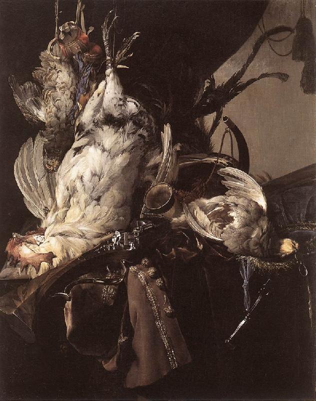 Willem van Still-Life of Dead Birds and Hunting Weapons